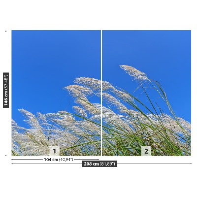 Fototapet Blått gräs
