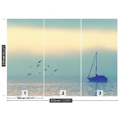 Fototapet Segelbåt sjö