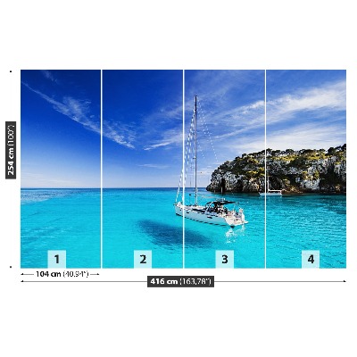 Fototapet Menorca segelbåt