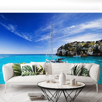 Fototapet Menorca segelbåt