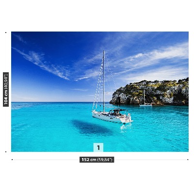 Fototapet Menorca segelbåt