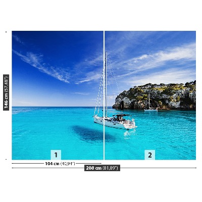 Fototapet Menorca segelbåt