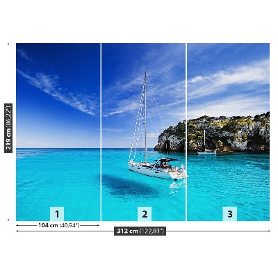 Fototapet Menorca segelbåt