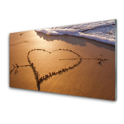 Tavla plexiglas Beach Heart Sea Art