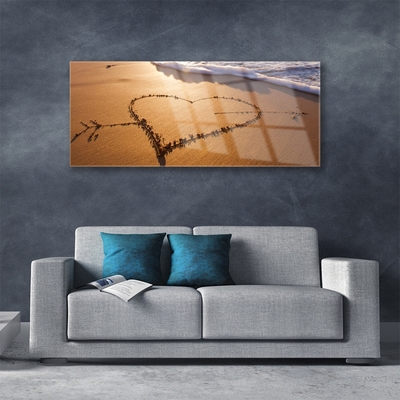 Tavla plexiglas Beach Heart Sea Art