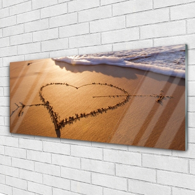 Tavla plexiglas Beach Heart Sea Art