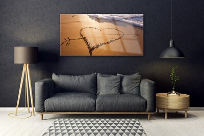 Tavla plexiglas Beach Heart Sea Art