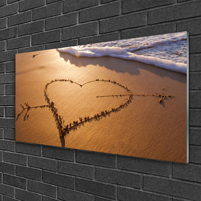 Tavla plexiglas Beach Heart Sea Art