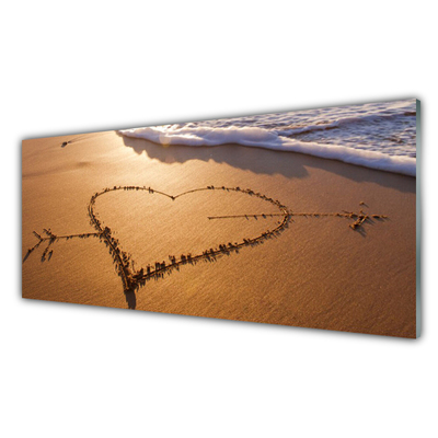 Tavla plexiglas Beach Heart Sea Art