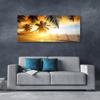 Plexiglas tavla Beach Palm Sea landskap