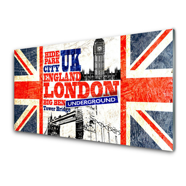 Akrylglastavla London flagga konst