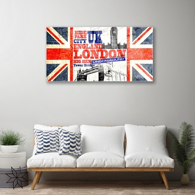 Akrylglastavla London flagga konst