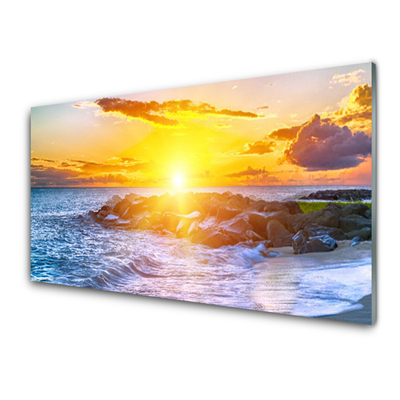 Tavla plexiglas Solnedgång havskusten