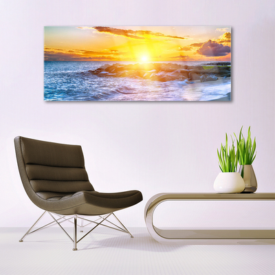 Tavla plexiglas Solnedgång havskusten