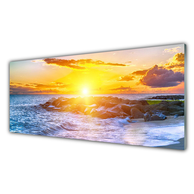 Tavla plexiglas Solnedgång havskusten