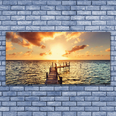 Akrylglas bild Bridge Sea Sunset View