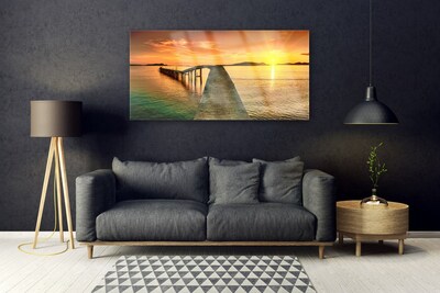 Akrylglas bild Sea Sun Bridge landskap