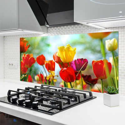 Stänkpanel Blommor På Väggen
