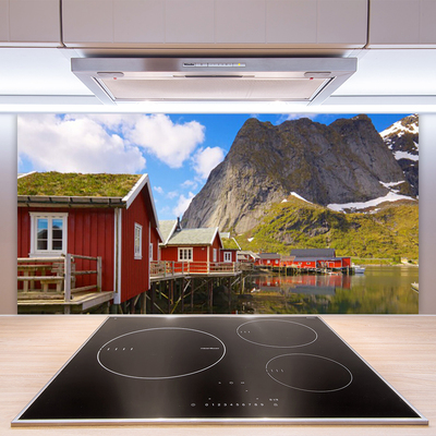 Stänkpanel Hus Lake Mountain Landskap