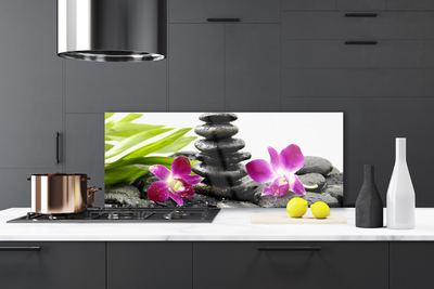 Stänkpanel Zen Spa Orchid stenar