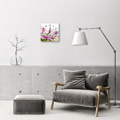 Fyrkantig glasklocka Blommor
