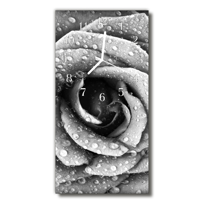 Vertikal glasklocka Grå rosblommor