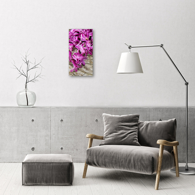 Vertikal glasklocka Blommor Trä