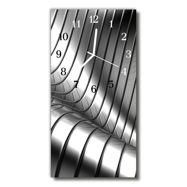 Vertikal glasklocka Metall Silver metall våg