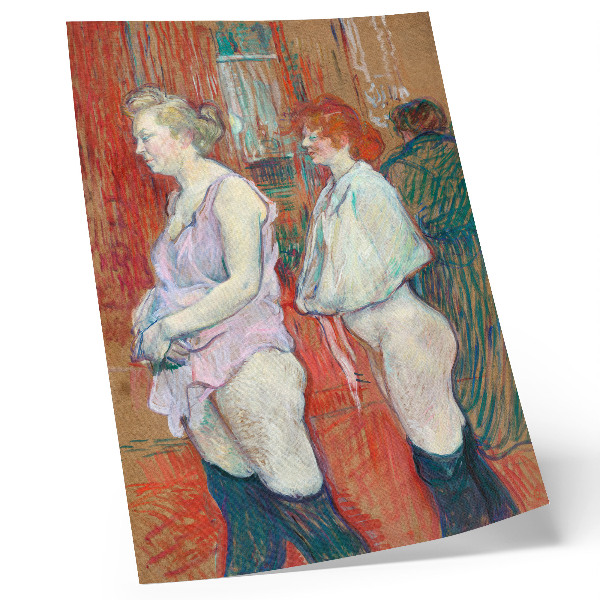 Poster Rue des Moulins (1894) högupplöst målning av Henri de Toulouse-Lautrec