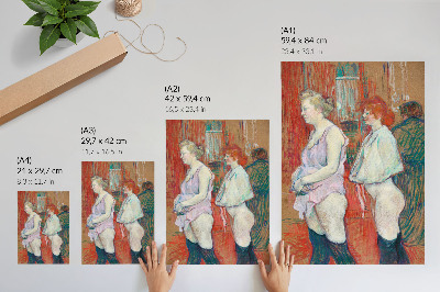 Poster Rue des Moulins (1894) högupplöst målning av Henri de Toulouse-Lautrec