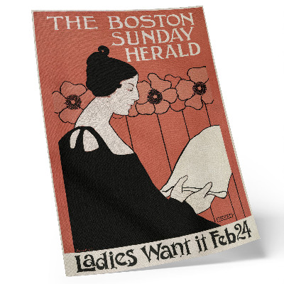 Affisch Kvinna som läser en tidning i jugendstil av Ethel Reed