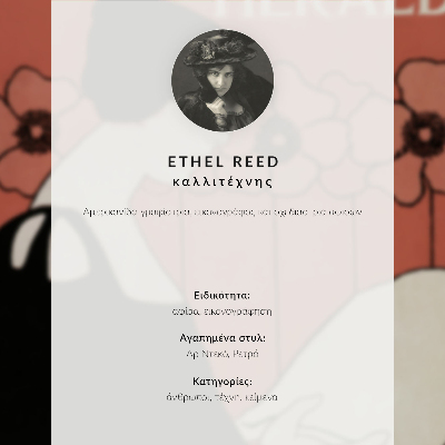 Affisch Kvinna som läser en tidning i jugendstil av Ethel Reed