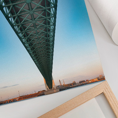 Hållbar väggposter Fackverksbro struktur symmetri modernitet