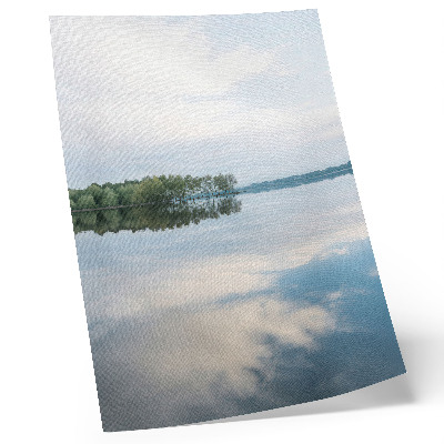 Dekorativ väggaffisch Lugna vattenträd reflektion himmel landskap