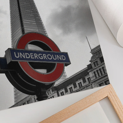 Poster Modern skyskrapa tunnelbaneskylt minimalistisk komposition