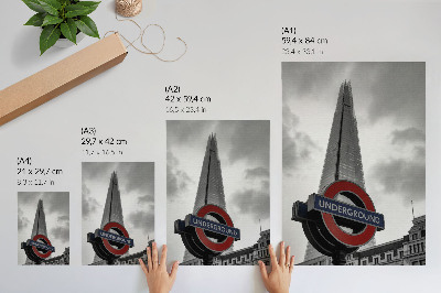 Poster Modern skyskrapa tunnelbaneskylt minimalistisk komposition