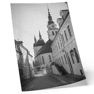 Hållbar väggposter med motiv av historiska byggnader med eleganta arkitektoniska detaljer