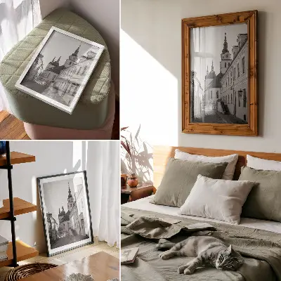 Hållbar väggposter med motiv av historiska byggnader med eleganta arkitektoniska detaljer