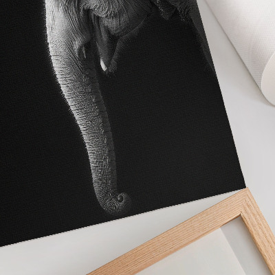 Dekorativ väggaffisch Monokromt porträtt av en elefant i profil