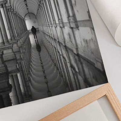 Poster Monokromatisk symmetrisk arkitekturperspektiv