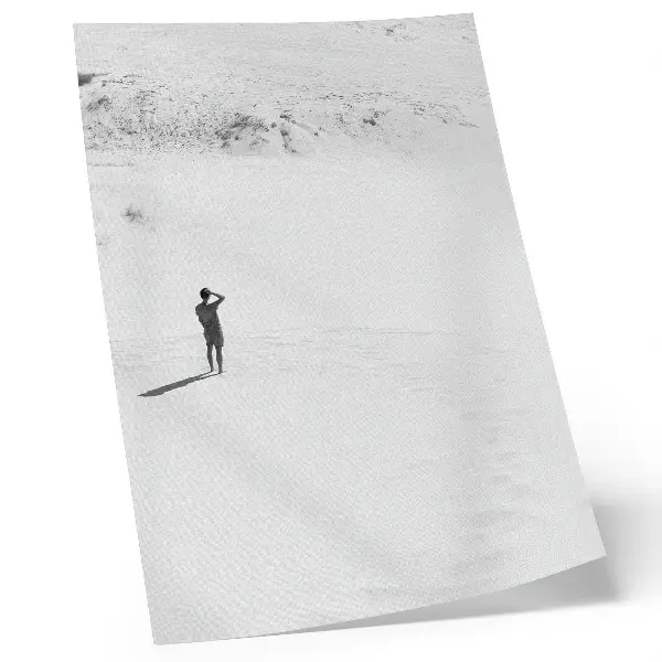 Affisch minimalism med tema ensamhet, utrymme och fred