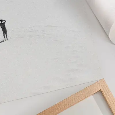 Affisch minimalism med tema ensamhet, utrymme och fred