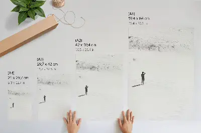Affisch minimalism med tema ensamhet, utrymme och fred