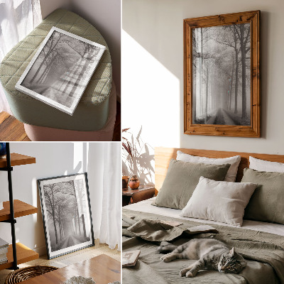 Hållbar väggposter Dimmig trädgränd Modern minimalism