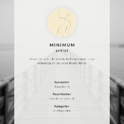 Affisch Svartvitt minimalistiskt landskap med pir och lugnt vatten