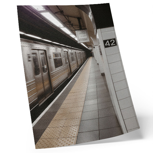 Poster Modern tunnelbaneplattform, dynamiskt arkitektoniskt utrymme