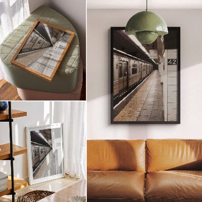 Poster Modern tunnelbaneplattform, dynamiskt arkitektoniskt utrymme