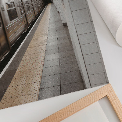 Poster Modern tunnelbaneplattform, dynamiskt arkitektoniskt utrymme
