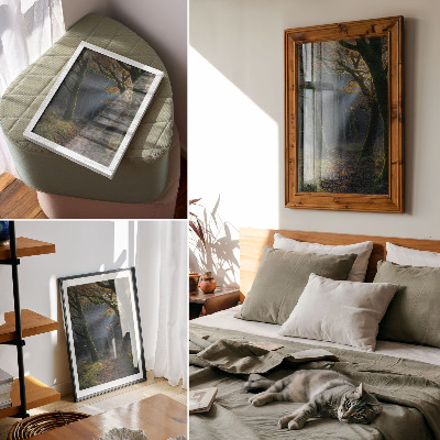 Poster Magisk skogshöstljus lugn atmosfär