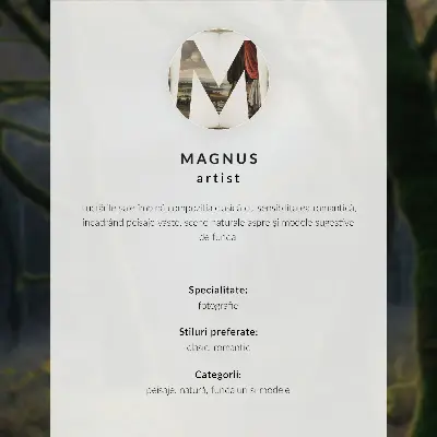 Poster med motiv av magisk skog i höstljus och lugn atmosfär